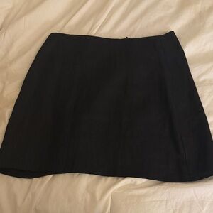 Reformation Black Linen Mini Skirt